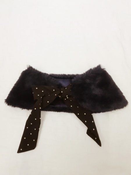 ot0566 0 free shipping new goods apres les coursa pre re cool Kids tippet 110~140 navy fur ribbon dot feeling of luxury protection against cold 