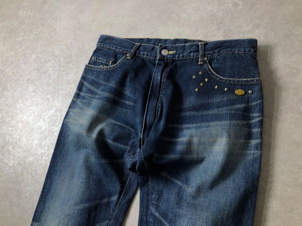 定価2.8万●PEEL＆LIFT●VINTAGE WASH加工 髭 デニム パンツ●ピール＆リフト_画像4