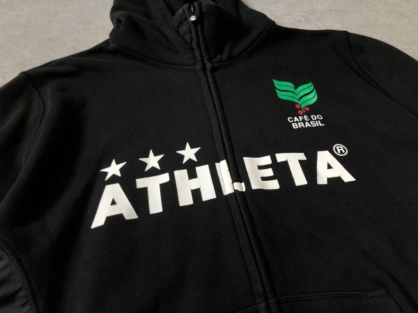 ATHLETA●ロゴプリント ZIP スウェット パーカー トレーニングウェア フットサル●アスレタ_画像9