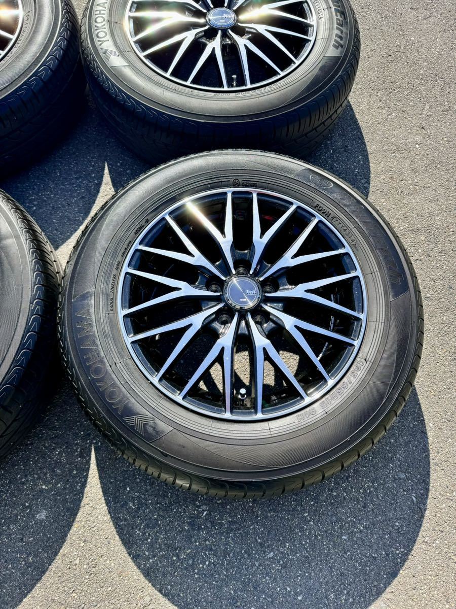 30プリウスなどに！ヨコハマブルアース195/65R15 wed'sホイール TREAD VENES FS01 15×6.0J+43 中古セット美品4本1台分激安_画像4