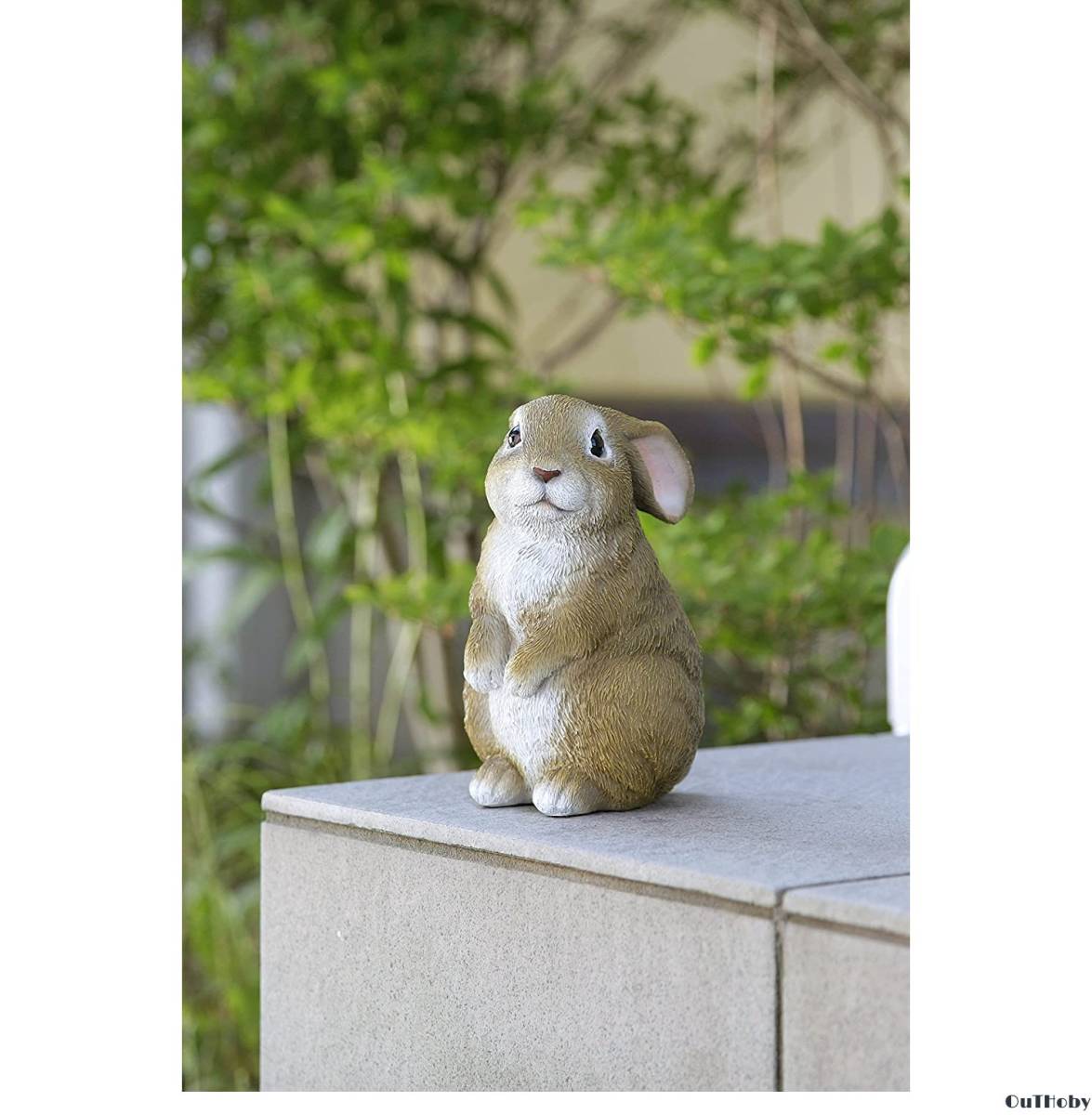 ウサギ 中 オーナメント 庭 ◎ ガーデンオーナメント 置物 オブジェ◎ 兎 うさぎ 庭飾り 屋外 玄関 出窓 階段 ガーデニング インテリア