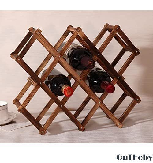  wooden tea 10ps.@ wine bottle holder * wine rack kitchen dining living * stylish objet d'art interior present gift 