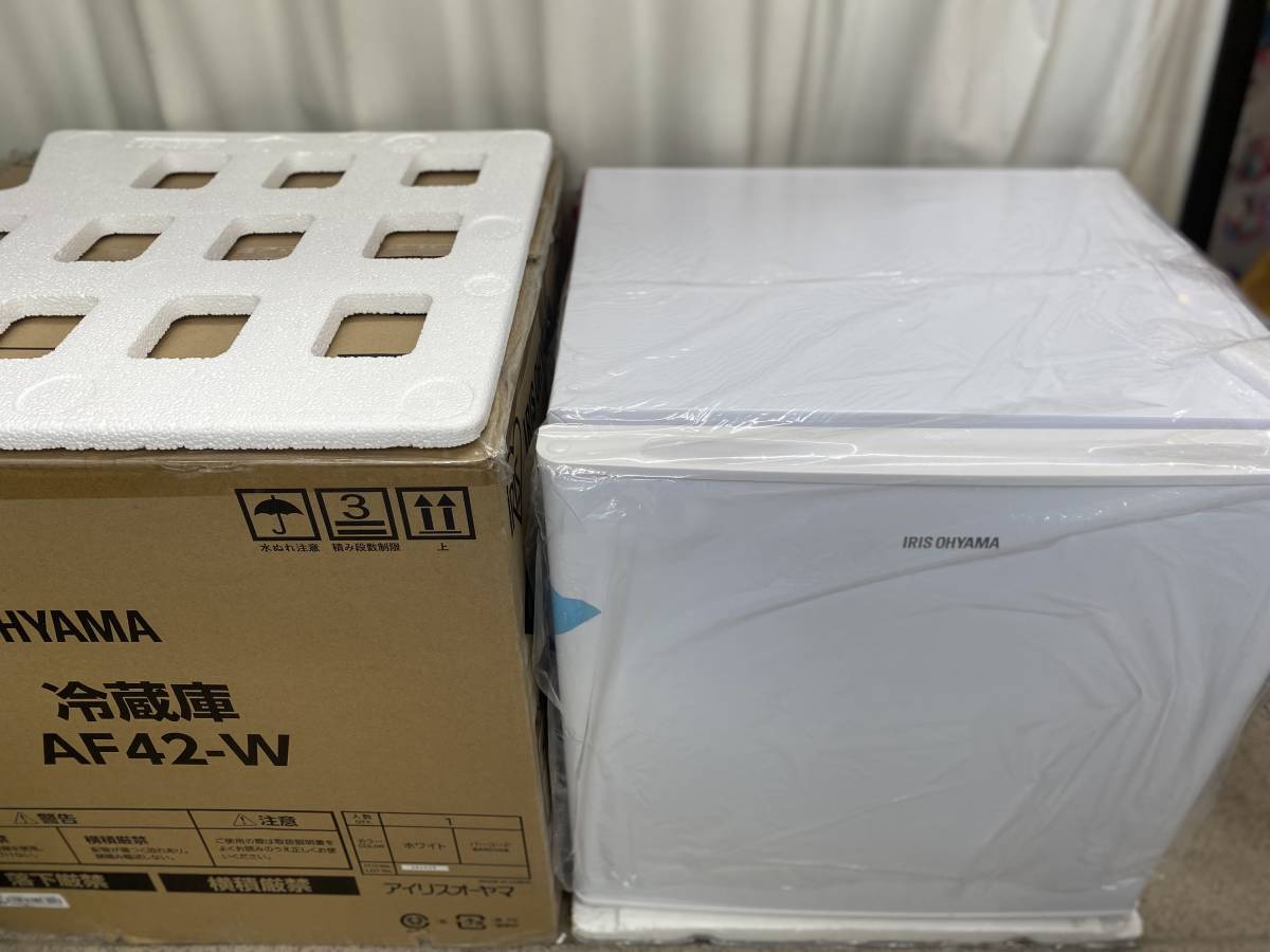 新品★IRIS OHYAMA アイリスオーヤマ 42L AF42-W 小型 1ドア冷蔵庫 一人暮らし 寝室 動作品 2019年製の画像1