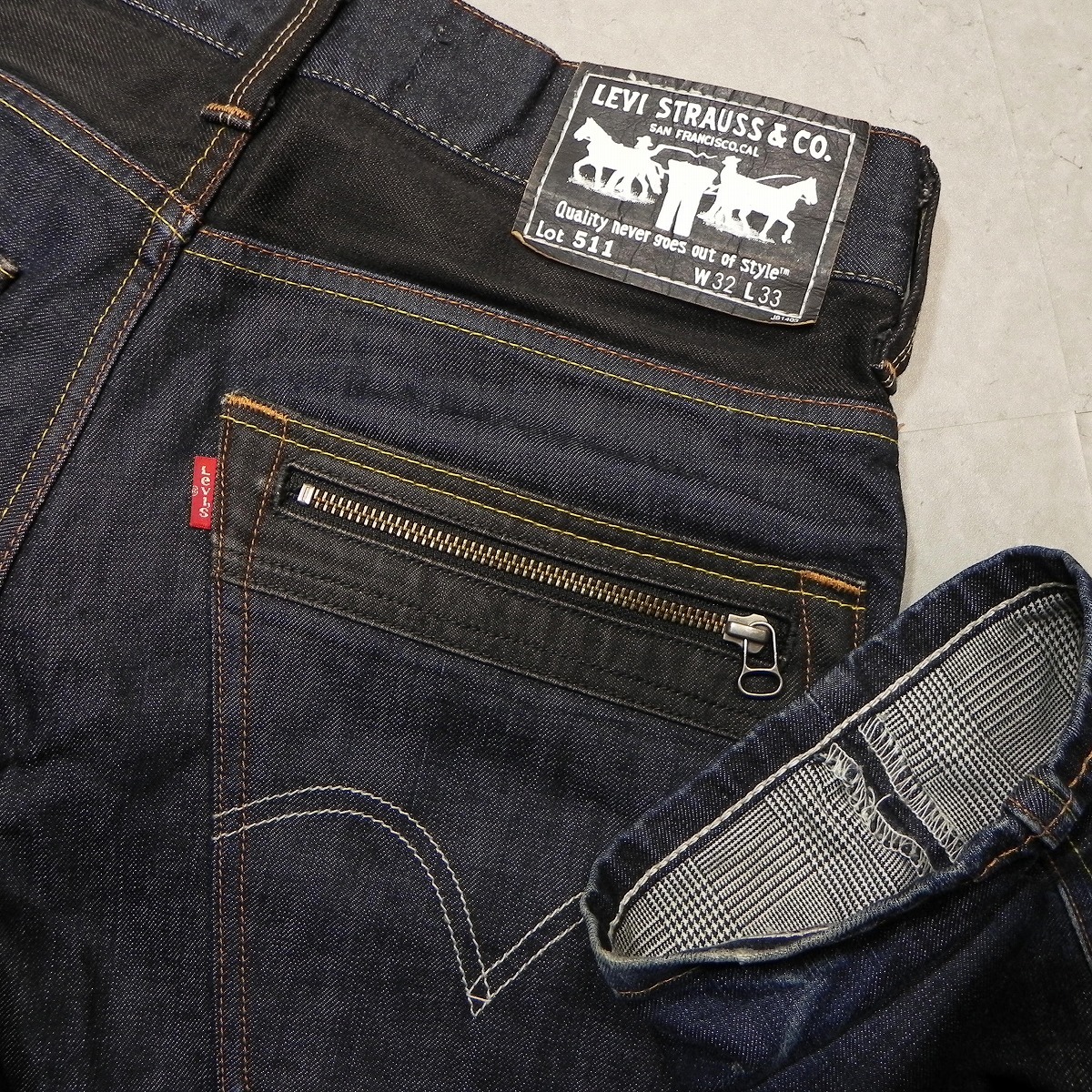 l313★ 色濃いめ Levi's リーバイス 511 スリム ジーンズ W32 ★ 古着 ストレッチデニム パンツ 即決 ★_画像3