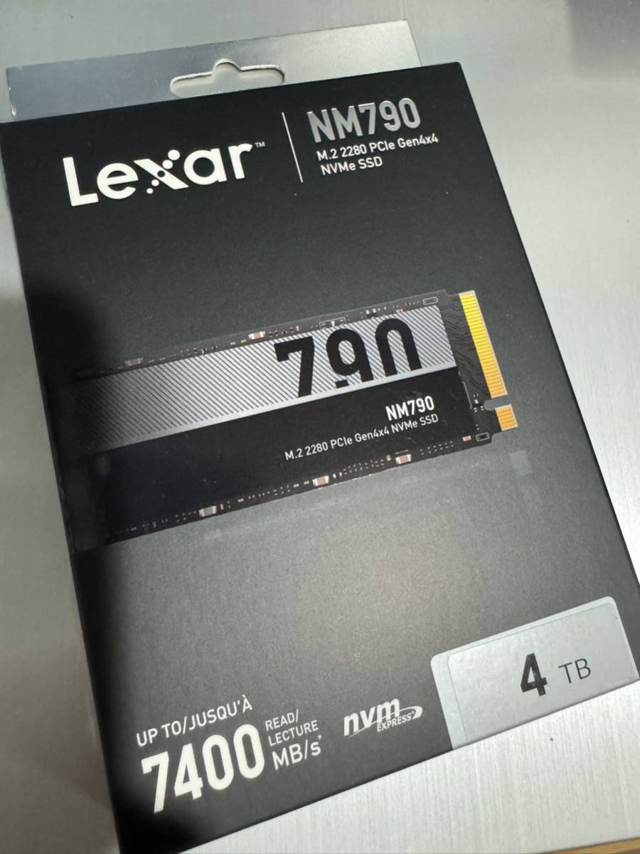 新品未開封未使用 レキサー Lexar m.2 NVMe SSD 4TB NM790 LNM790X004T-RNNNG Gen4x4 超高速品 最大7400MB/s送料無料の画像1