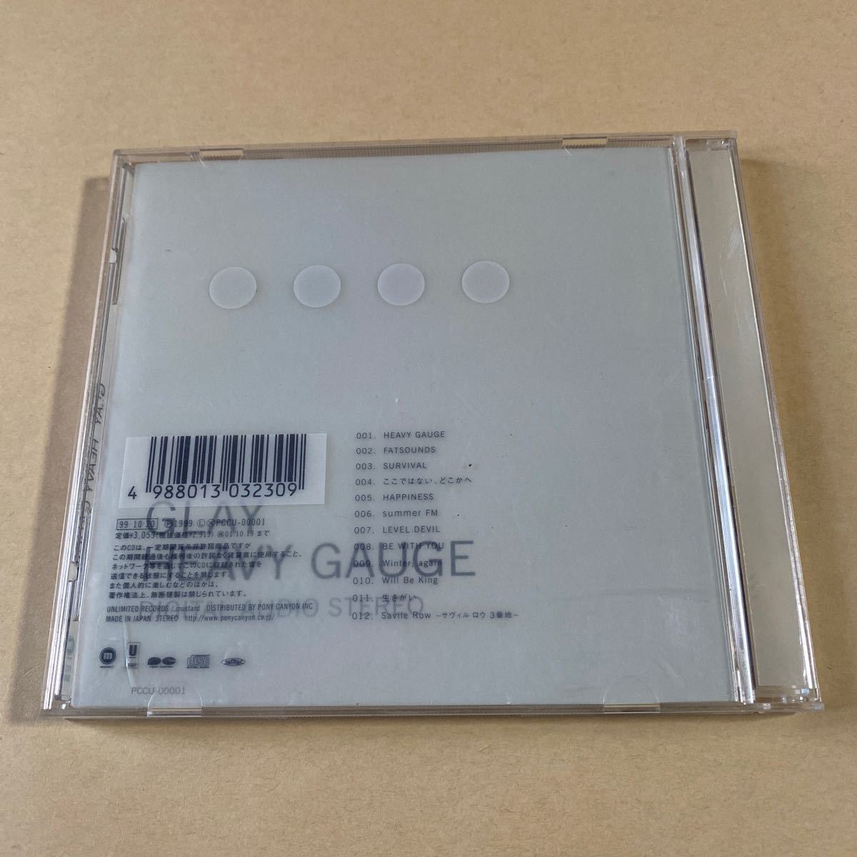 GLAY 1CD「HEAVY GAUGE」_画像2