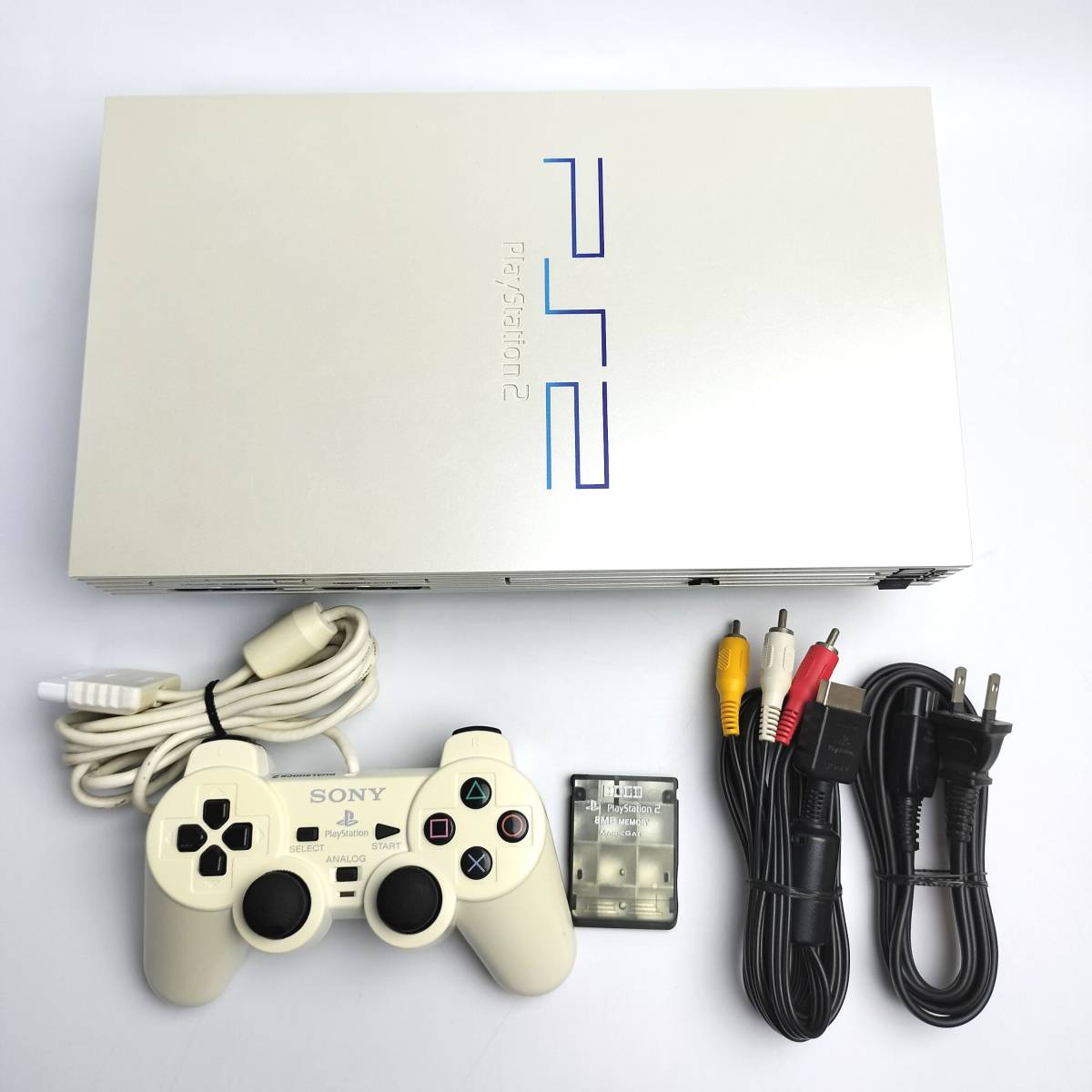 動作確認済み 希少カラー パールホワイト PS2 本体セット 動作確認済み 希少カラー パールホワイト PS2 本体セット