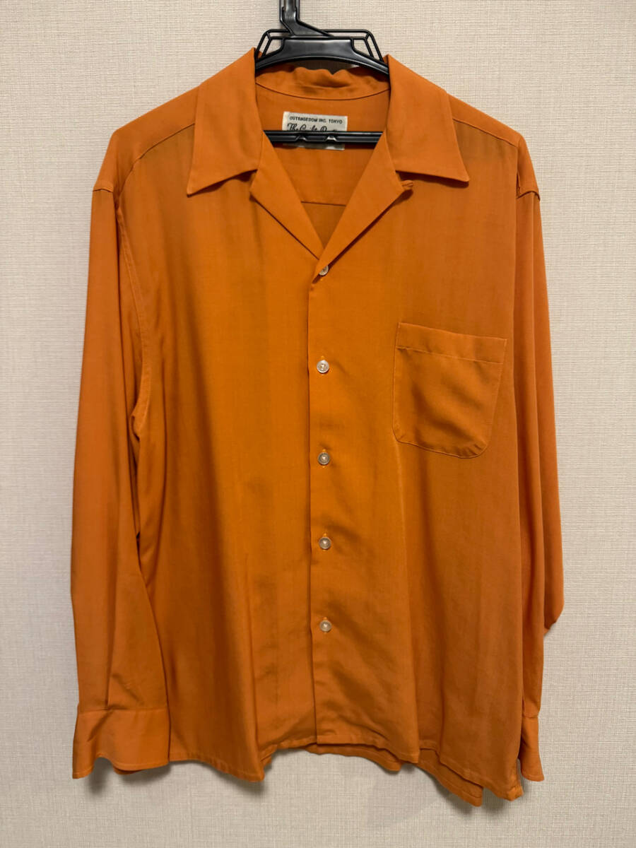 【美品】ワコマリア WACKOMARIA アロハシャツ HAWAIIAN SHIRT オレンジ Mサイズ