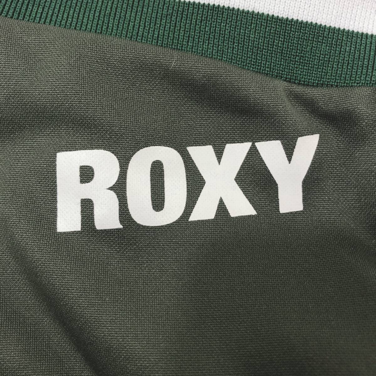 Y0704 Roxy ロキシー レディース ボトムス スポーツウェア パンツ ロング丈 Mサイズ グリーン 緑 カーキ ロゴプリント スポーティ 運動 _画像9