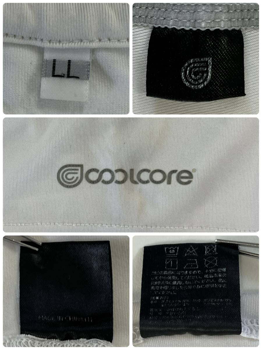 Y0752 COOLCORE メンズ トップス Tシャツ 半袖 薄手 LLサイズ XLサイズ ホワイト 白 グレー 灰 シンプル 通気性 冷却効果 スポーツ 夏_画像10