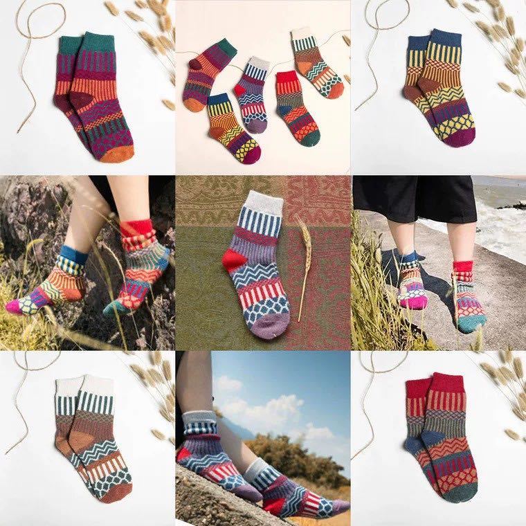  socks nordic pattern outdoor high King mountain girl warm 5 pairs set new goods lady's mountain climbing wear free shipping popular 
