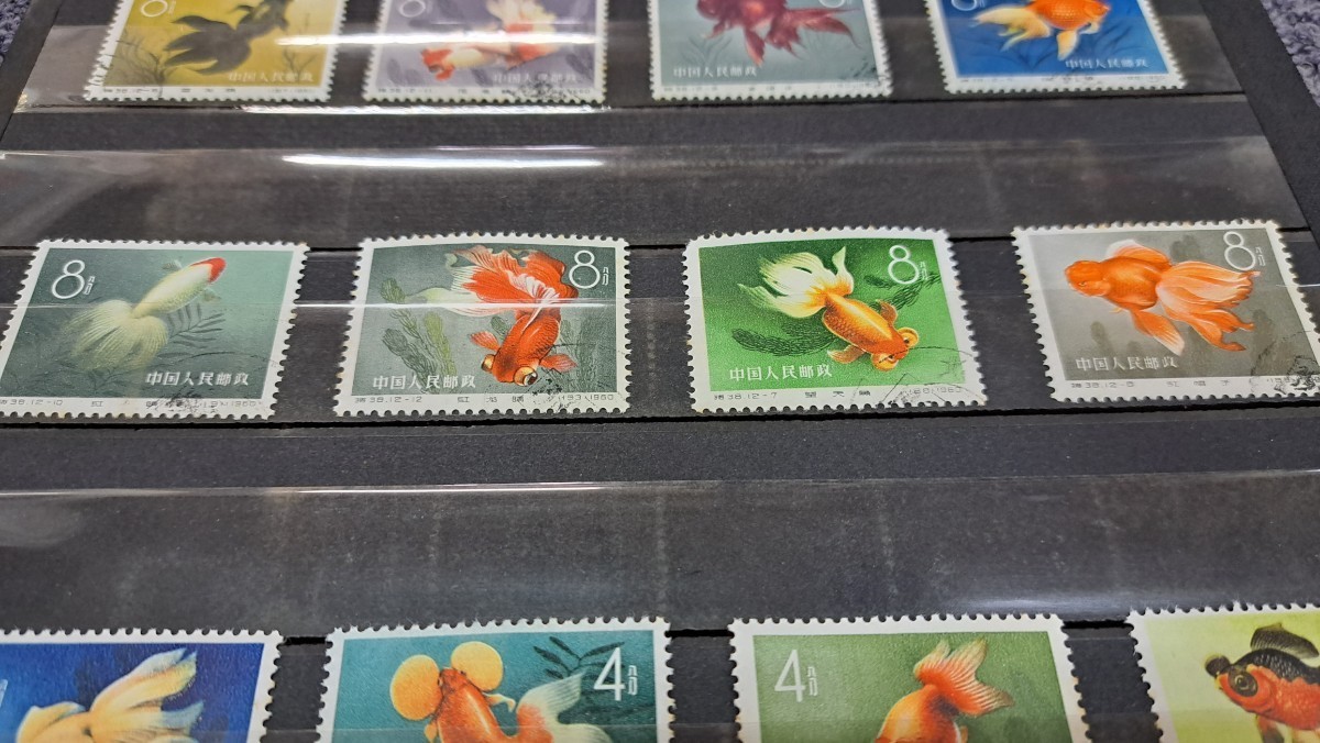 中国切手 特38金魚シリーズ 完12種 使用済み 中国人民郵政 _画像3