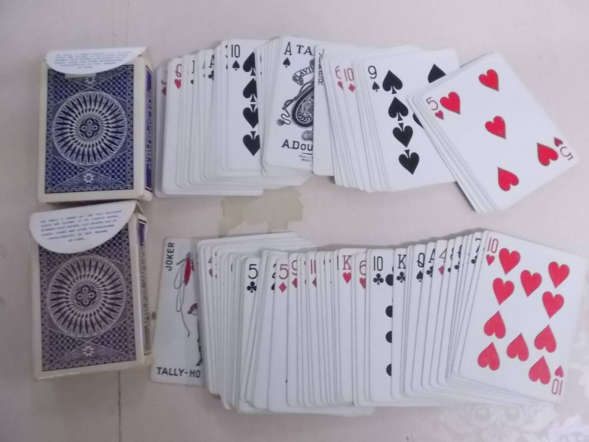 9M○/05/手品マジック奇術トリック　トランプ　TALLY-HO PLAYING CARDS 4個セット/A DOYGHERTY LINOID FINISH NO.9_画像2