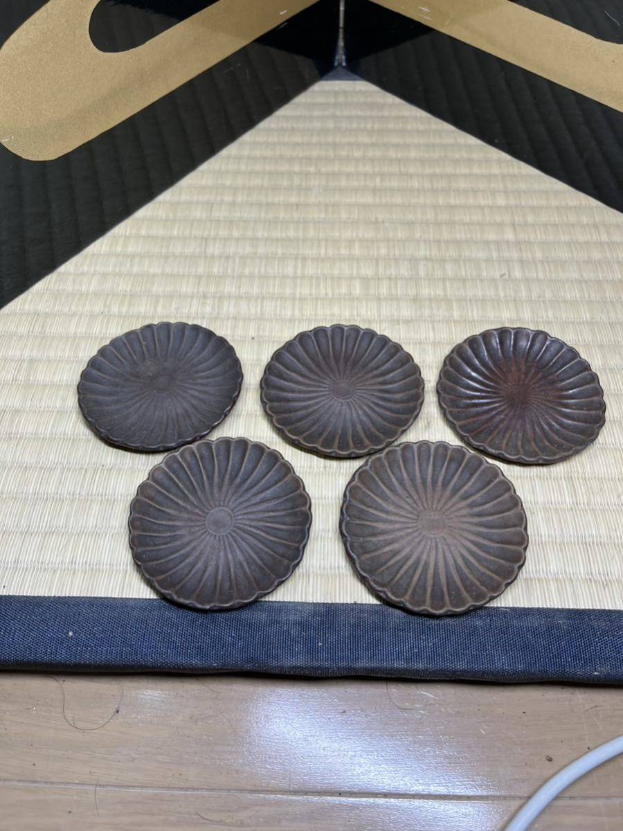  Bizen . tea utensils Meiji hand legume plate 