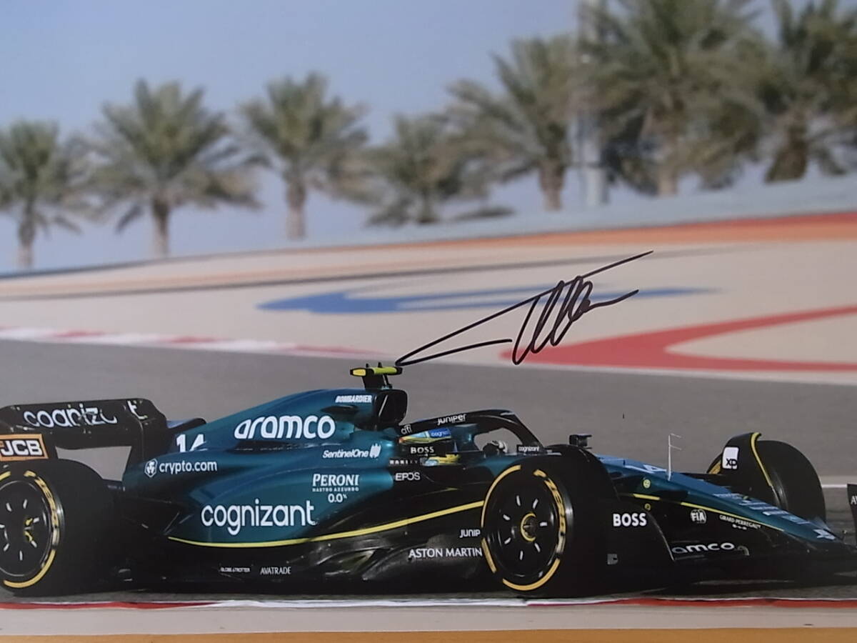 フェルナンド・アロンソ　Fernando Alonso　アストンマーティンF1　Aston Martin Formula One　直筆サイン入り写真　証明書付_画像1