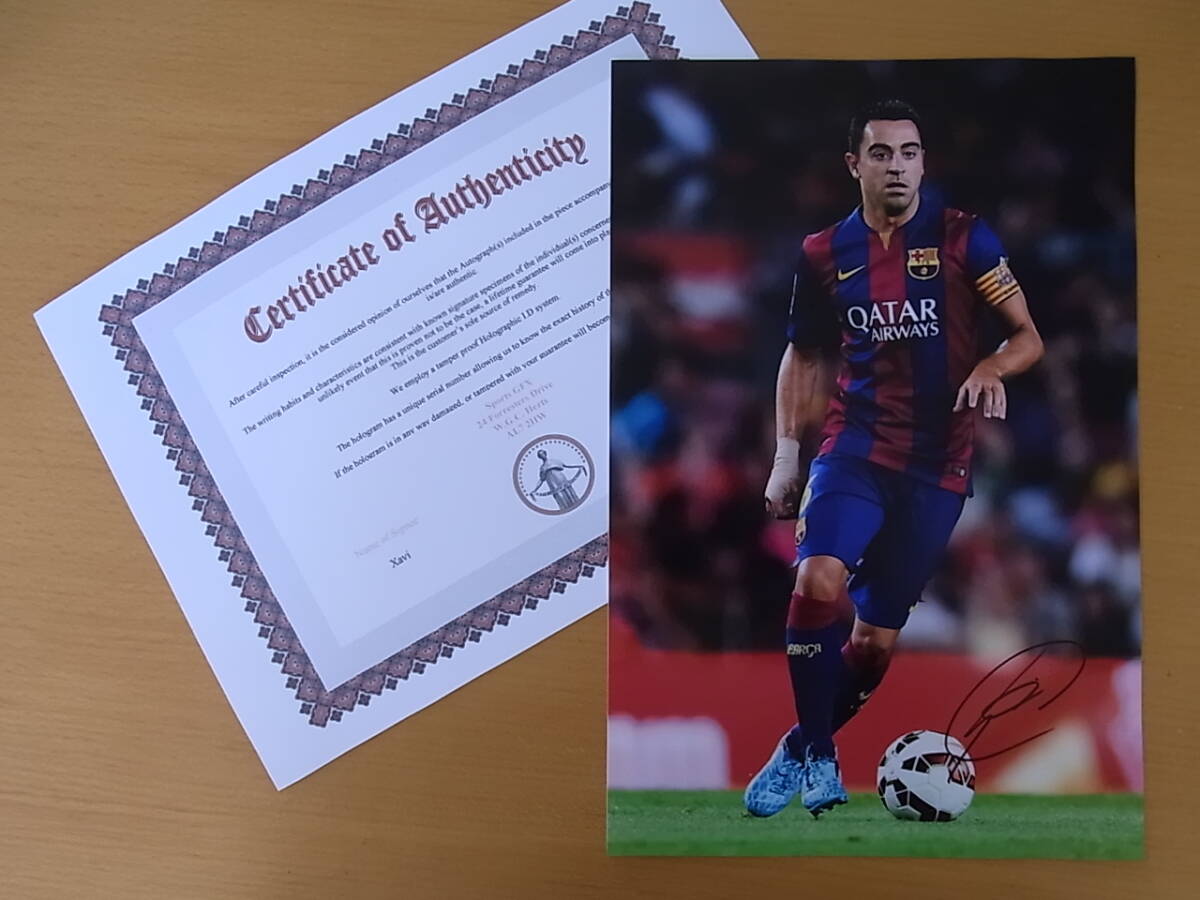 シャビ・エルナンデス　Xavier Hernndez　シャビ　Xavi　FCバルセロナ　FC Barcelona　直筆サイン入り写真　証明書付_画像2