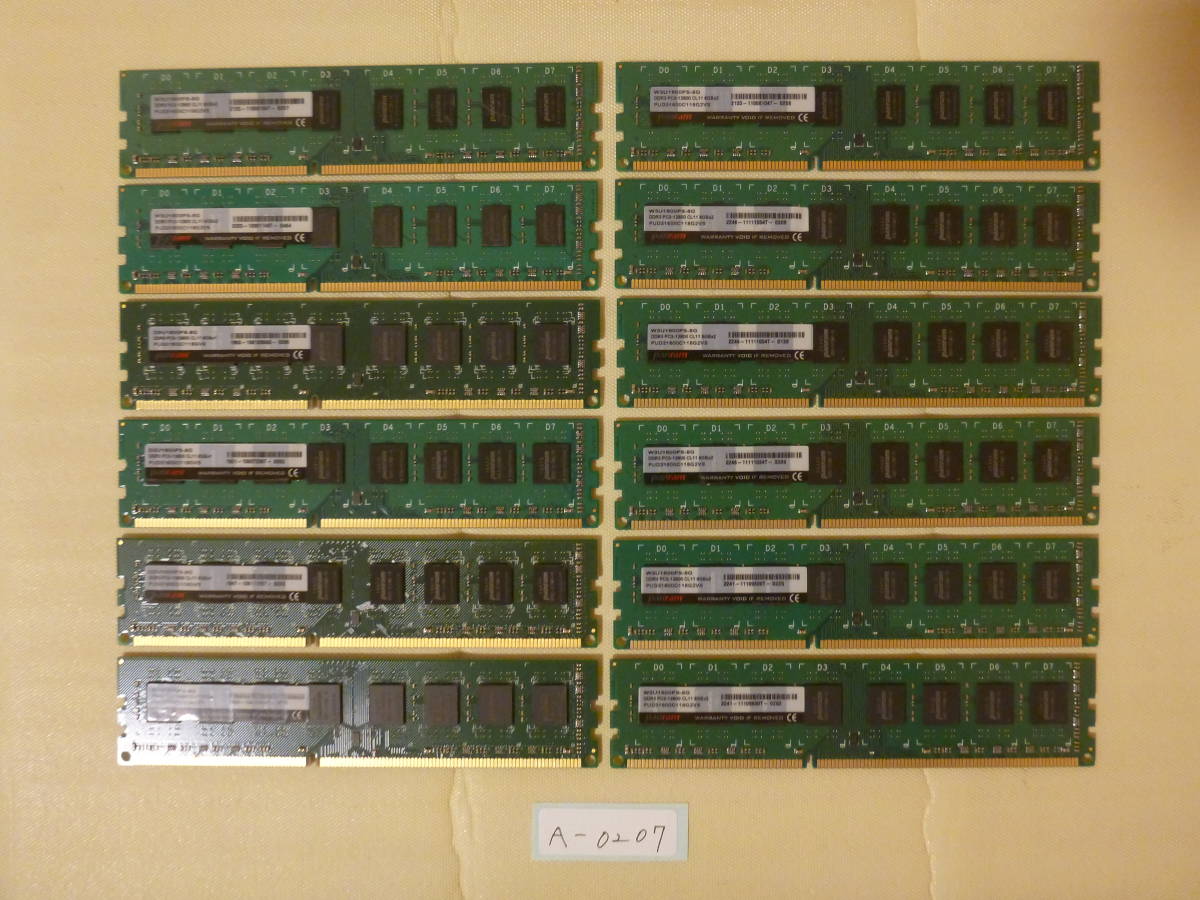 管理番号　A-0207 / メモリ / Panram / デスクトップPCメモリ / DDR3 / 8GB×12枚 / ゆうパケット発送 / BIOS起動確認済み / ジャンク扱い_画像1