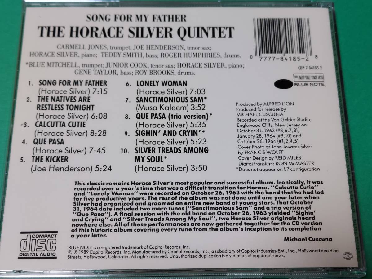 A 【輸入盤】 ホレス・シルバー THE HORACE SILVER QUINTET / SONG FOR MY FATHER 中古 送料4枚まで185円_画像2