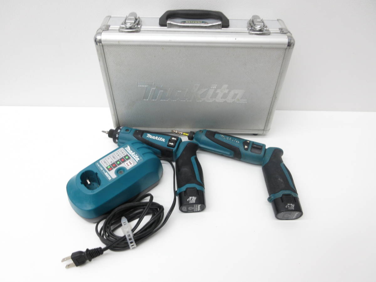 工具祭 makita マキタ 充電式ペンインパクトドライバ ドライバドリル DF010D TD021D DC07SA 通電確認済 中古品 _画像1