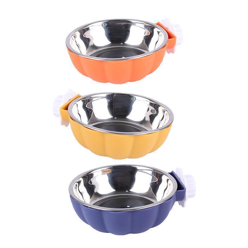  pumpkin type hood bowl orange 2 piece set feed stationary type water inserting 