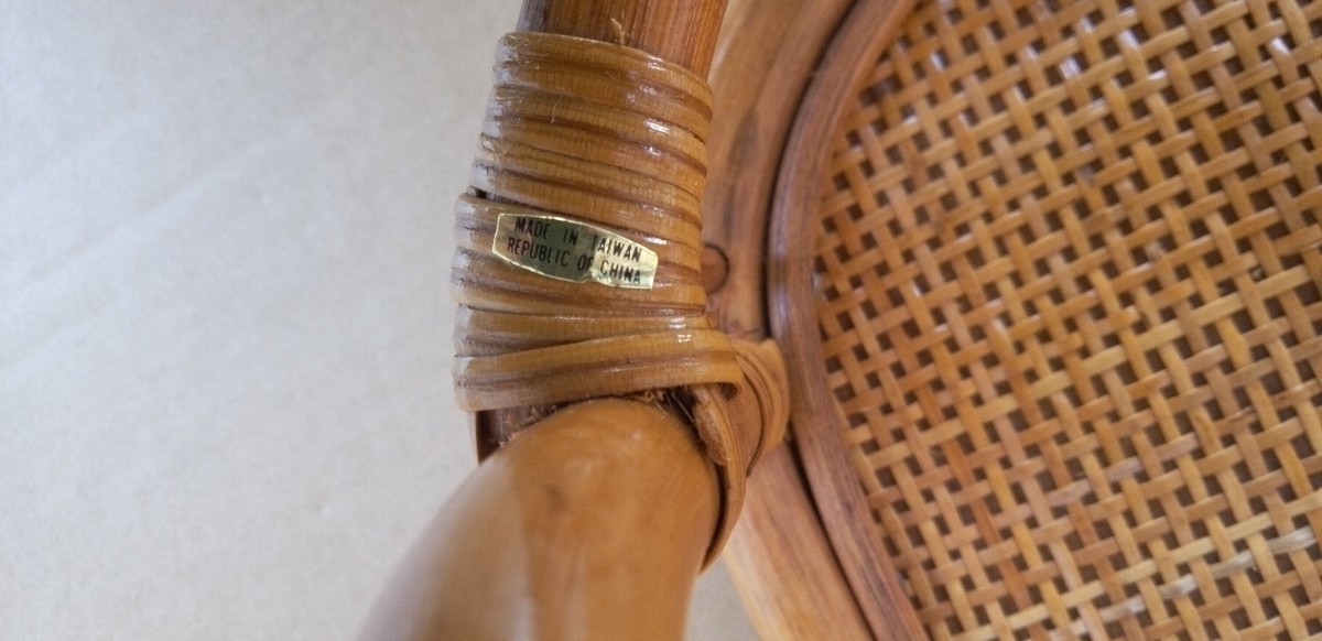 ラタン 掛時計 籐 置時計 日本製時計(Lapillon TOCHIGI TOKEI)に台湾製本体 レトロ アンティーク風 ラタン籐家具 中古品 わりとキレイな1点の画像6