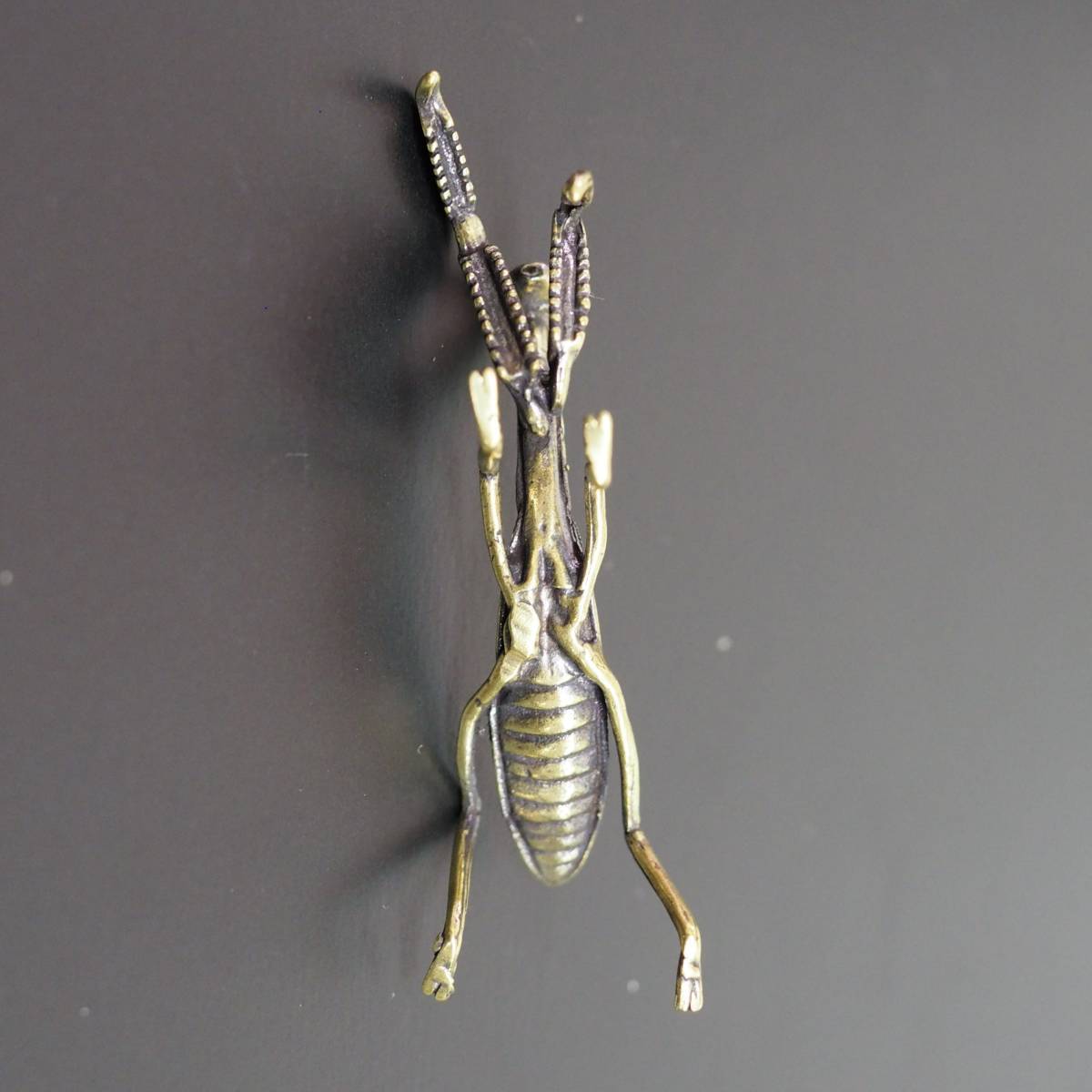 カマキリ　かまきり 蟷螂　真鍮　ブラス　金運　brass 置物　アクセサリー　フィギュア　文鎮　昆虫採集　風水 昆虫