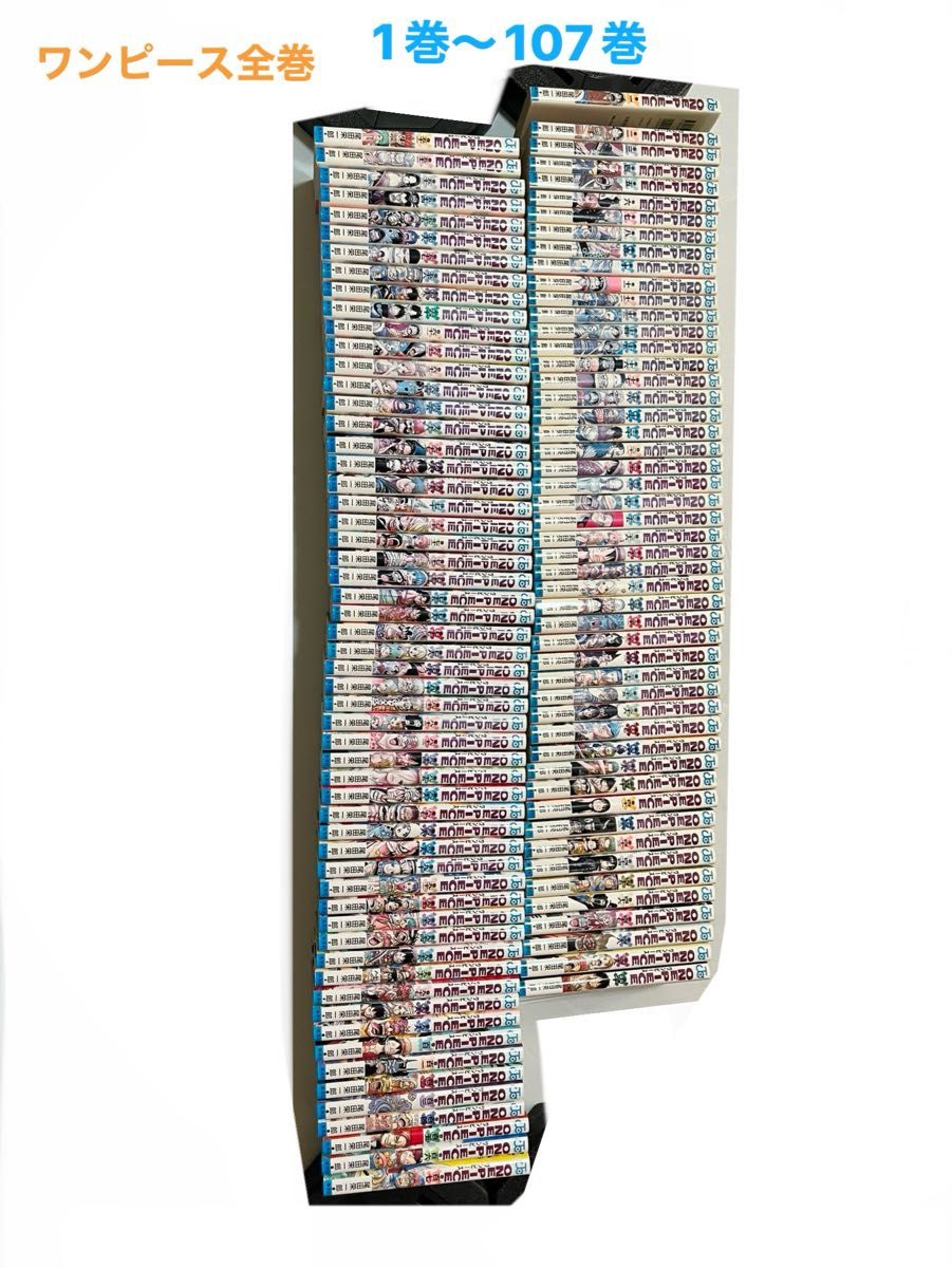 背表紙など全体的に日焼けしてます ワンピース 1巻〜107巻セット 背表紙など全体的に日焼けしてます ワンピース 1巻〜107巻セット