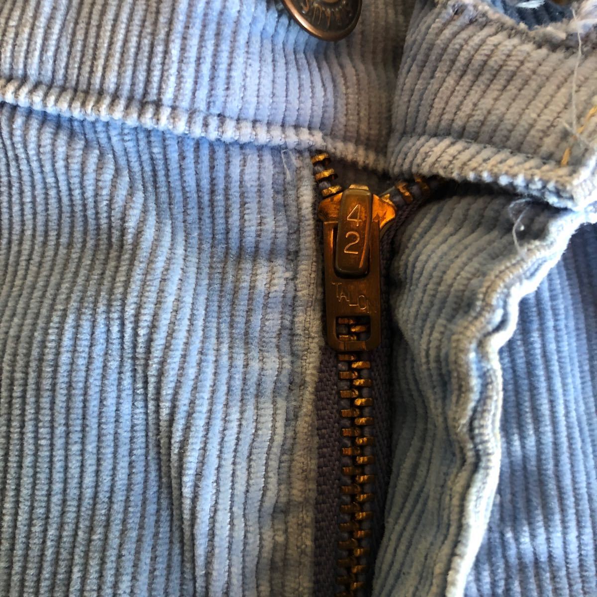 1000円スタート70 s Levi's 513 リーバイス コーデュロイパンツ ブルー　ダロンジッパー42 _画像7