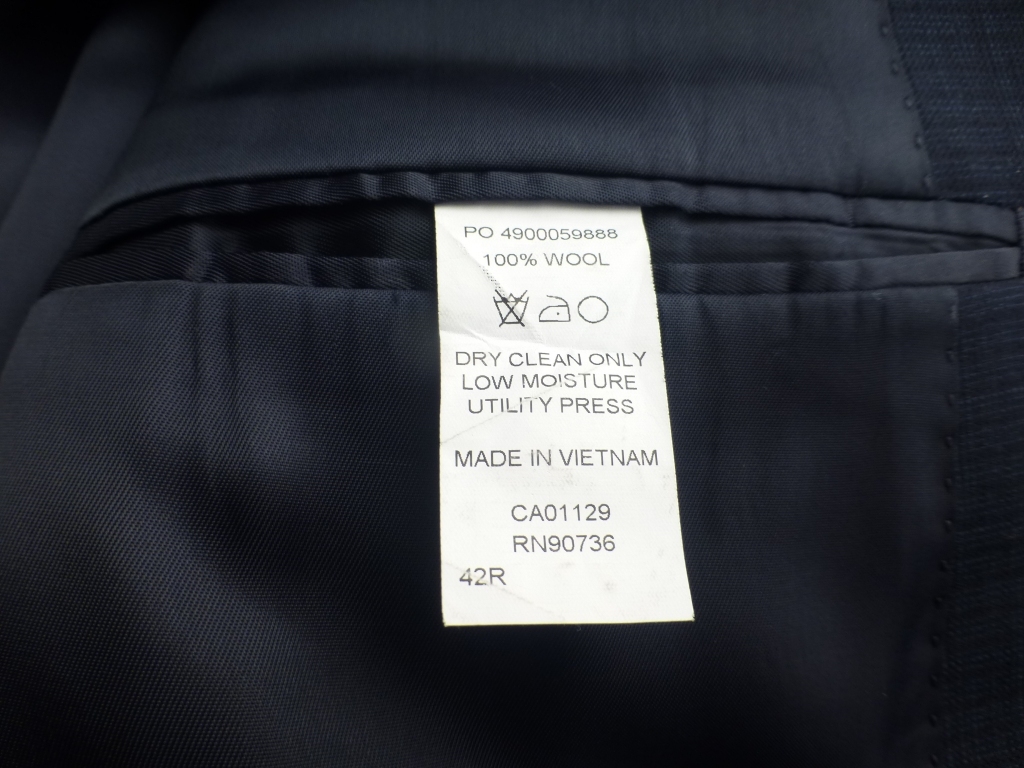 ◆CALVIN KLEIN CK スーツ 紺チェック 42R W93 美品 カルバンクライン_画像5