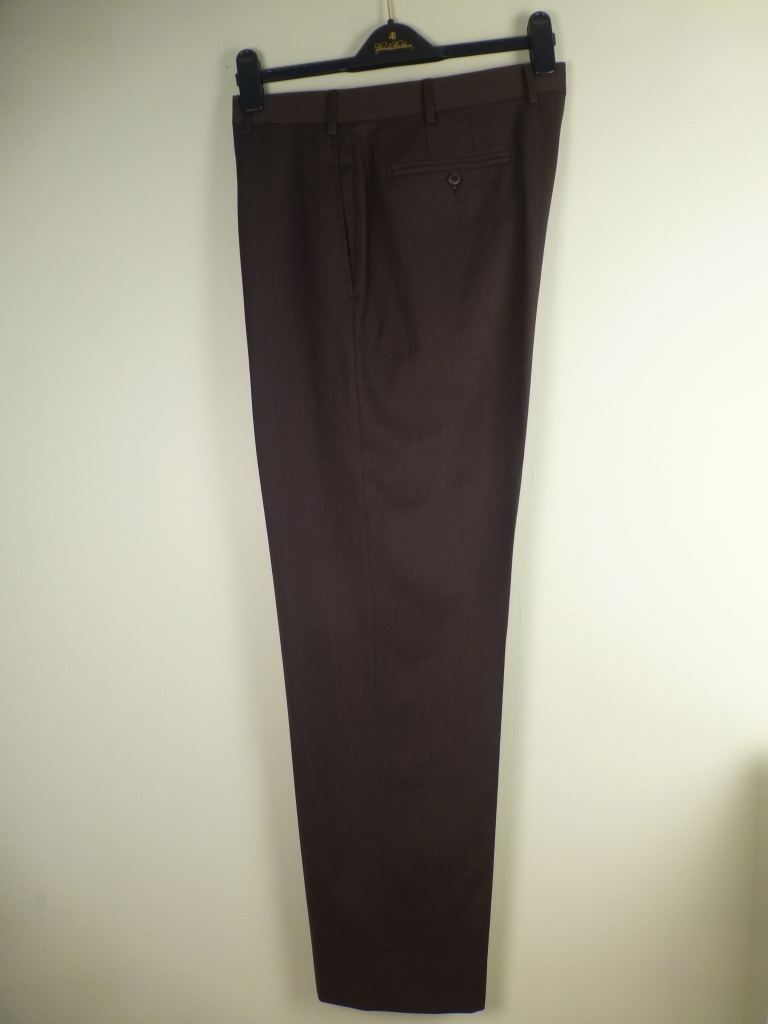 ◆Zanella ドレスパンツ W92 L80.5 美品 茶色 36 イタリア製 ザネーラ スラックス