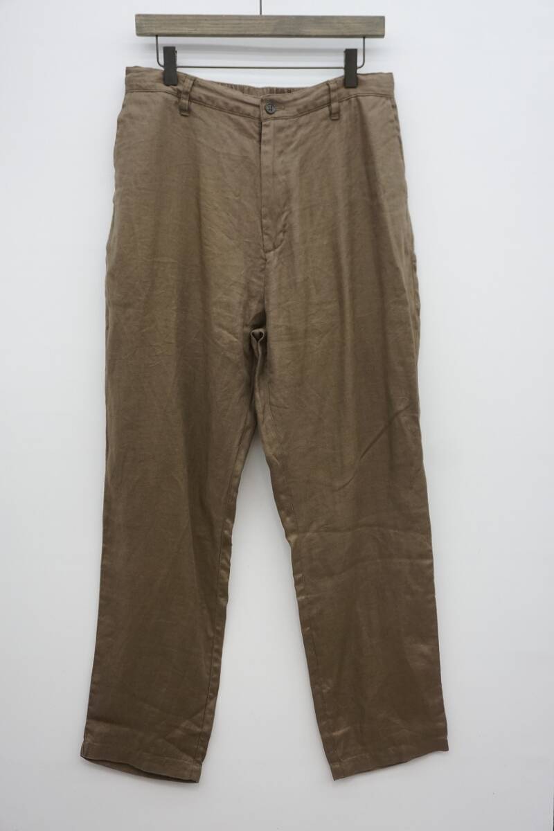 23SS URBAN RESEARCH DOORS アーバン リサーチ ドアーズ Durable Linen リネン スラックス パンツ DR35-14H510 茶 904O_画像1