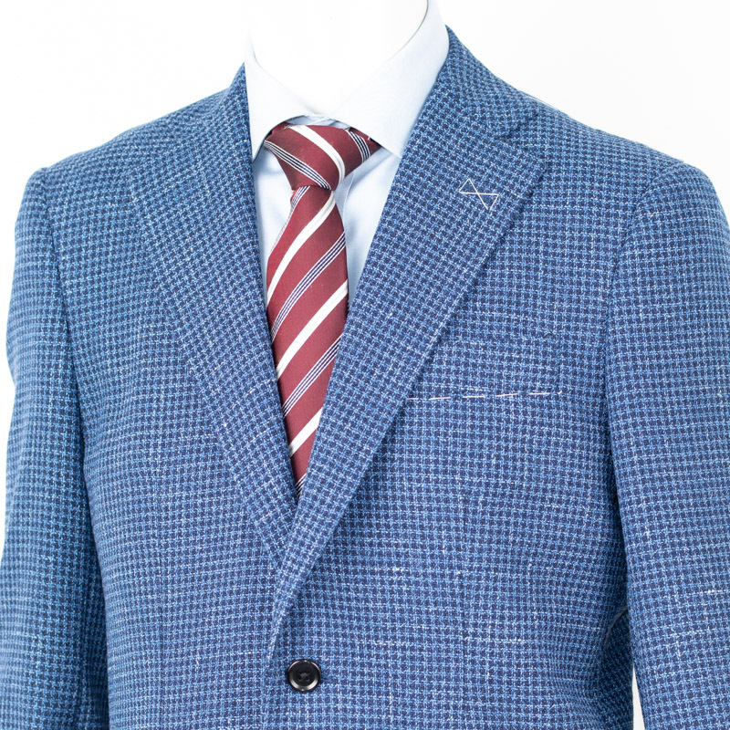 【Size AB7(LL) 】VITALE BARBERIS CANONICO VINTAGE 春夏 ウール シルク 麻 千鳥チェック 2ボタンJK 送料無料Yahoo!かんたん決済 即決価格_画像2