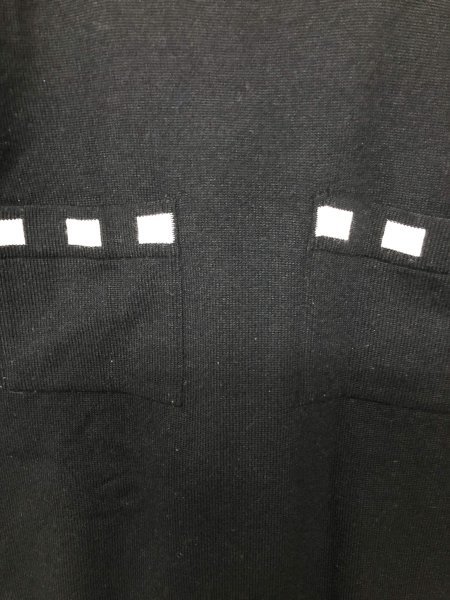 MAX,DARI レディース ダブル胸ポケット ボートネック ニットセーター 肩パッド 日本製 黒 毛アクリル_画像3