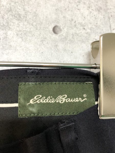 Eddie Bauer エディーバウアー メンズ ストレートフィット クロップド ロールアップパンツ 34×32 ネイビーブラック コットン_画像2