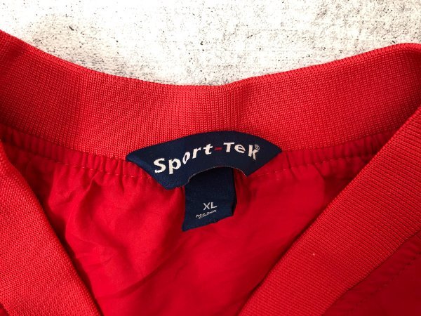 Sport-Tek BLICK 刺繍入り サイドジップ 裏地付き ピステ プルオーバー 赤 レッド 大きいサイズ XL_画像2