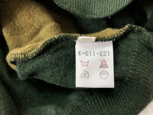 KANSAI SPORTS PROJECT メンズ ロゴ刺繍 ウールニットセーター 日本製 M カーキ ウール他_画像4