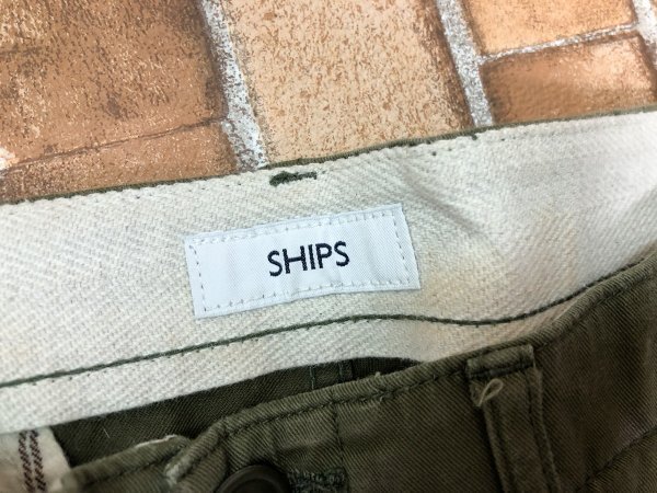 SHIPS シップス メンズ ストレッチ チノパンツ 33 カーキ 綿ポリウレタン_画像2