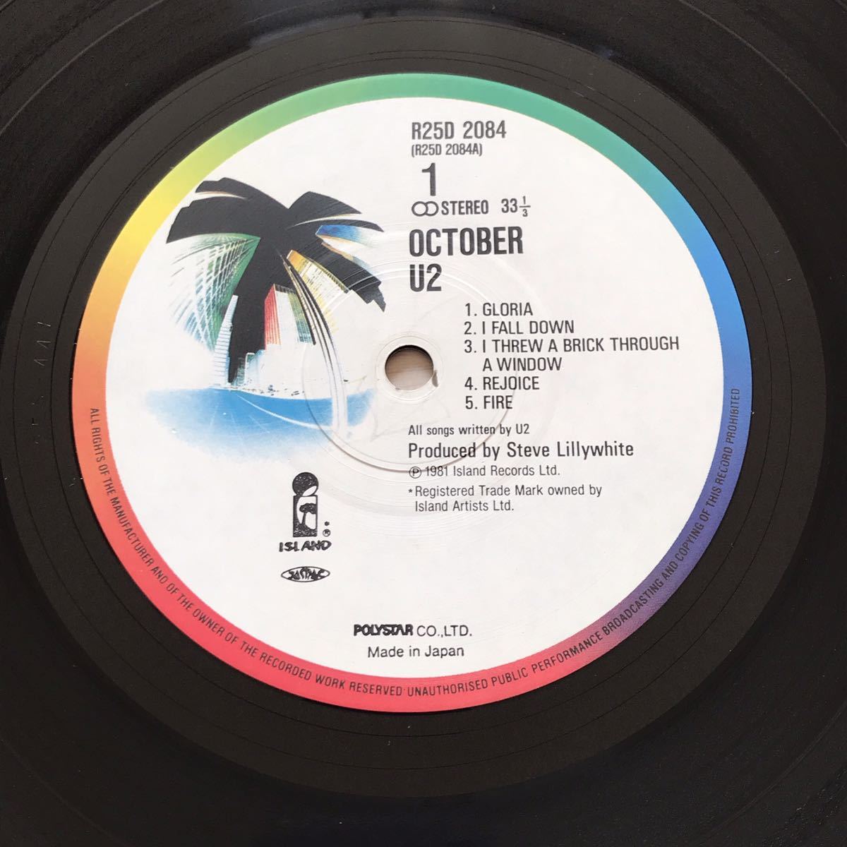 LP　国内盤　U2　アイリッシュ・オクトーバー　OCTOBER　R25D-2084　帯・ライナー付_画像5