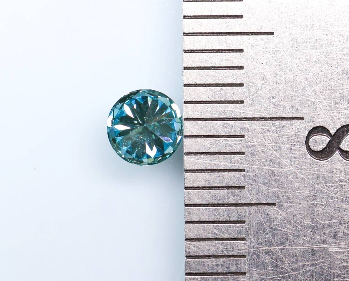 【１００円～】ＶＳ２！0.331ｃｔ 天然ダイヤ FANCY DEEP GREENISH BLUE（トリート）_画像5