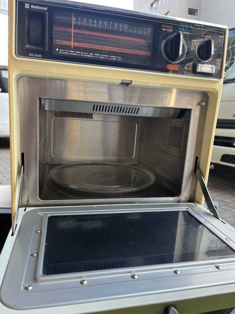  first generation?National/ National microwave oven NE-6330 1976 year Showa Retro junk treatment 