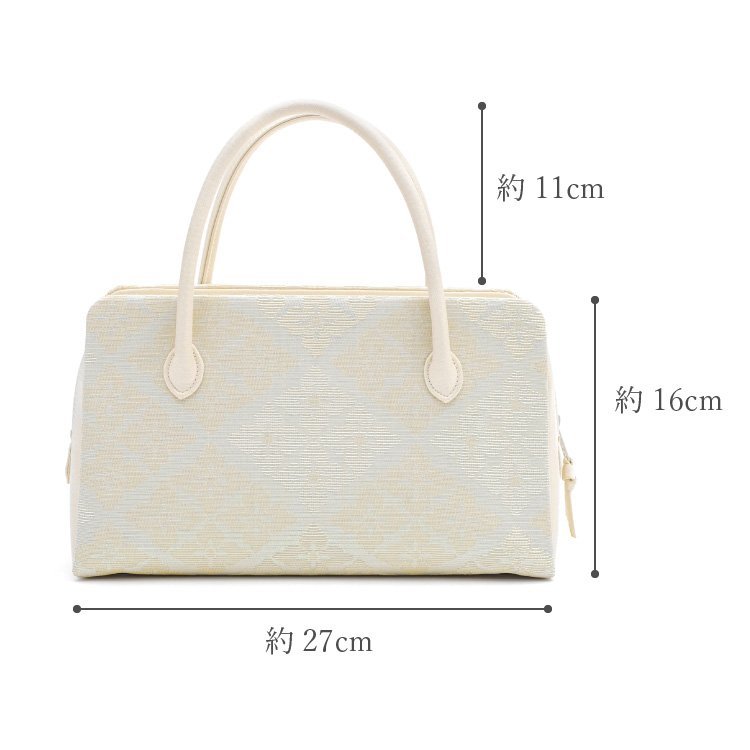 * kimono Town * Japanese clothing bag profit . bag . small diameter IROKOMICHI silk white white gold Gold gold thread lady's bag made in Japan bag-00023