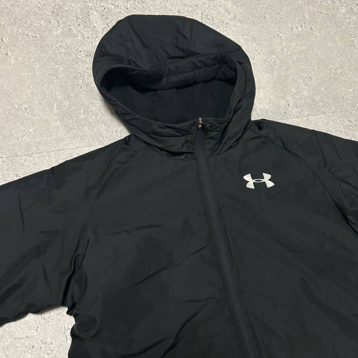 アンダーアーマー UNDER ARMOUR ベンチコート キッズ YLG 男の子　150くらい　黒コート ブラック ロングコート 美品_画像5