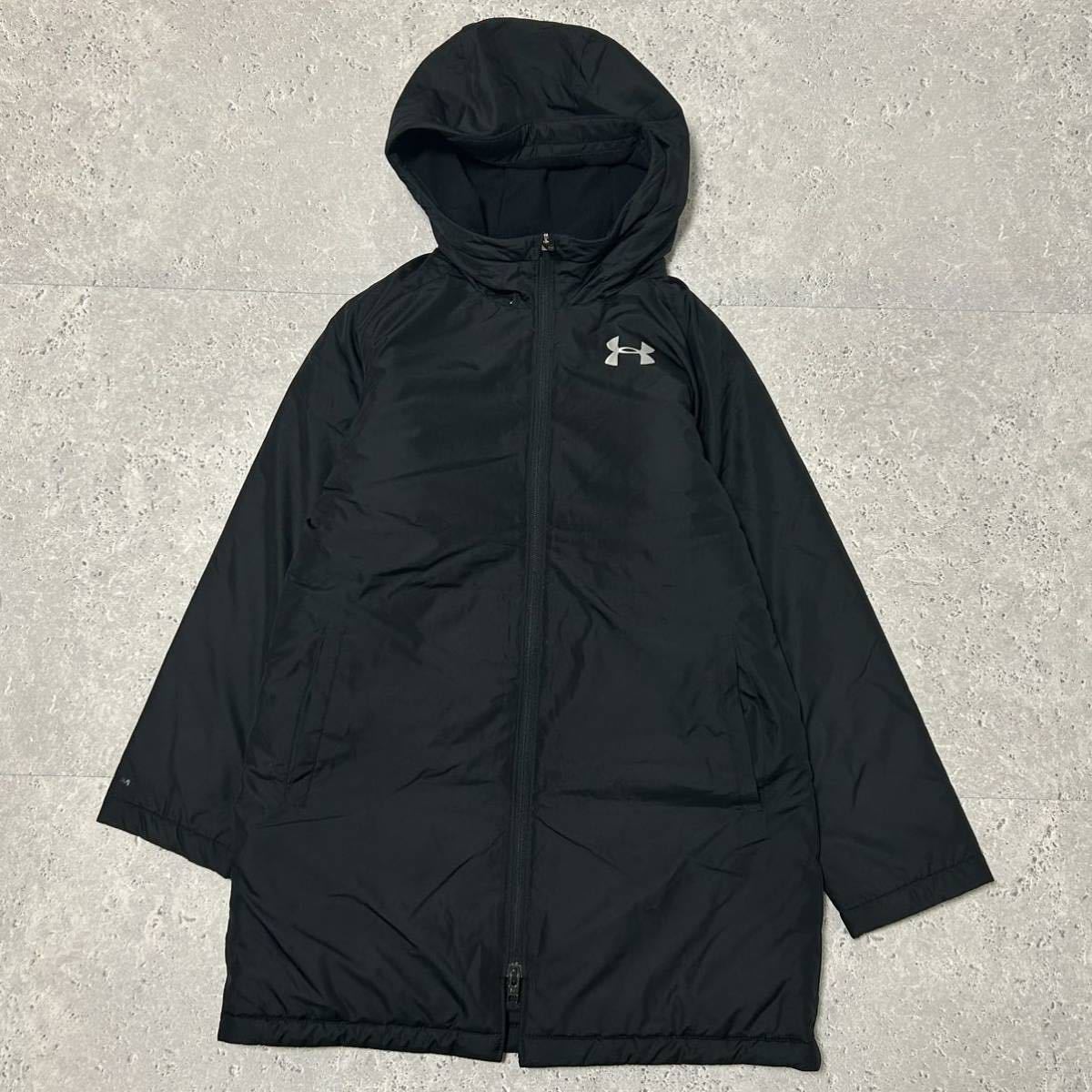 UNDER ARMOUR Under Armor Kids 140 YMD bench coat sport Kids black black cotton inside beautiful goods black coat long coat 