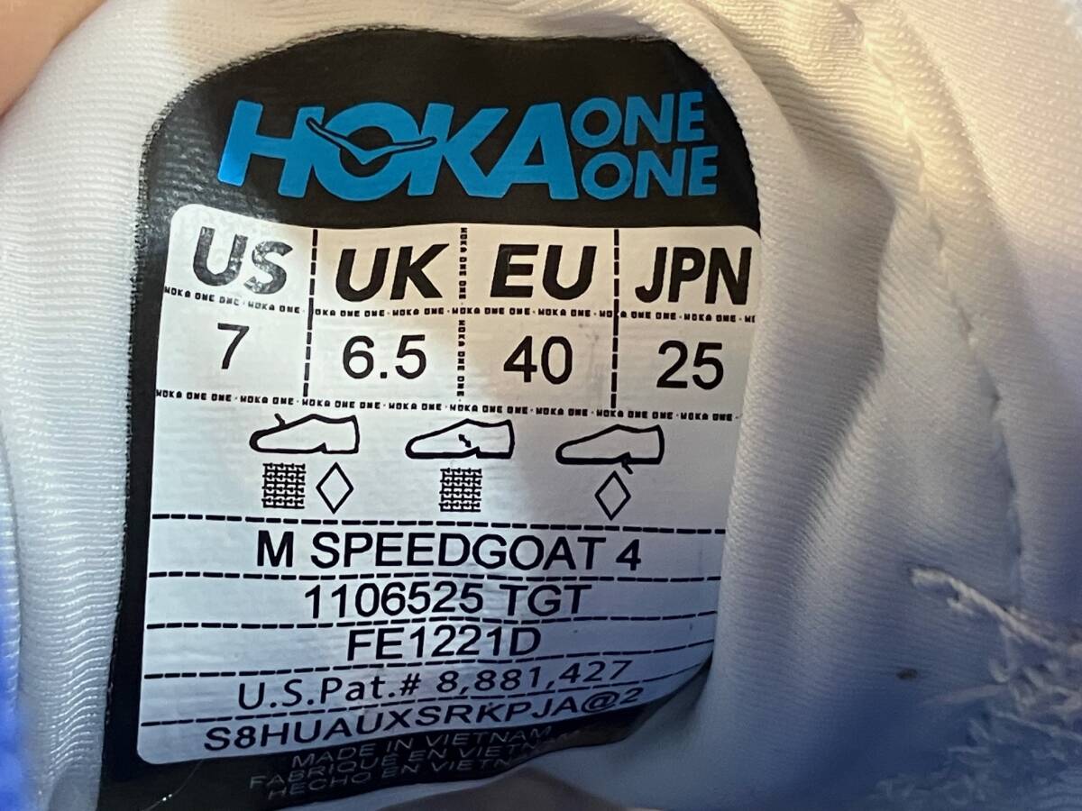 送料込 新品 HOKA ONE ONE ホカ オネオネ 25cm US7 SPEEDGOAT 4 スピードゴート4 1106525 FE1221D 送料無料
