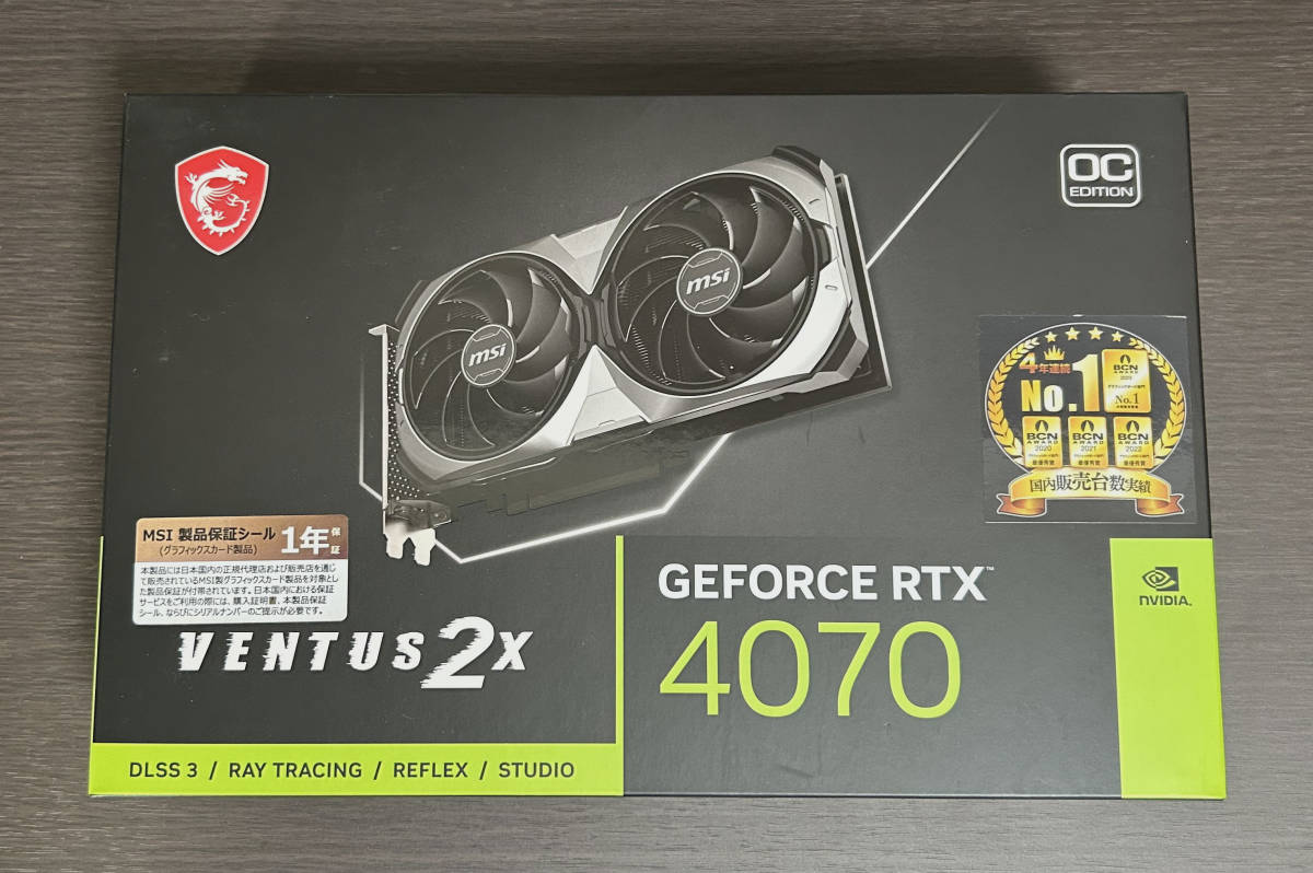 【23年12月購入】MSI GeForce RTX 4070 VENTUS 2X E 12G OC _画像2