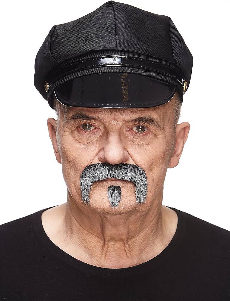 c-625 Mustaches 自己粘着 Grandpa's 付け口ヒゲ, 目新しい, 付け顔ヒゲ, 大人用コスプレアクセサリー, ソルト＆ペッパー [並行輸入品]