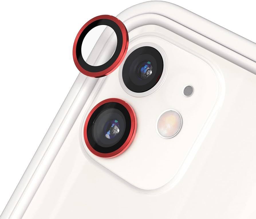 c-670 RHINOSHIELD [iPhone 13 / 13 mini / ] 用 カメラ レンズ 強化 ガラス 保護 フィルム カメラカバー 硬度9H 耐衝撃レッドの画像1