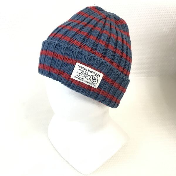 スタンレーインターナショナル★ニット帽【サイズフリー/Blue×red/ボーダー】knit/hat/cap◆CB64_画像1