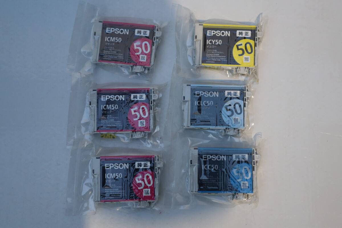 E6940 Y 【 6色セット】【未使用・スレ傷あり 】エプソン純正　ICM50・ICLC50・ICC50・ICY50_画像1