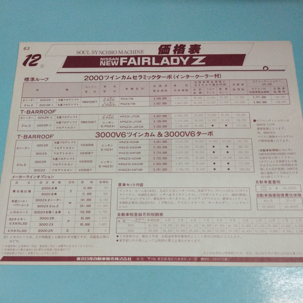 フェアレディZ Z31 カタログ 昭和63年_画像4